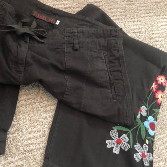 JOHNNY WAS Vintage Drawstring Embroidered Pants - Picture 3 of 14